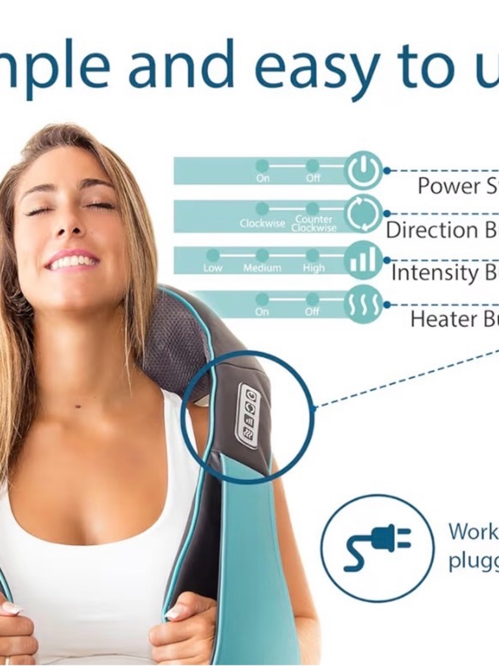 Teal and Black Neck & Shoulder Massager